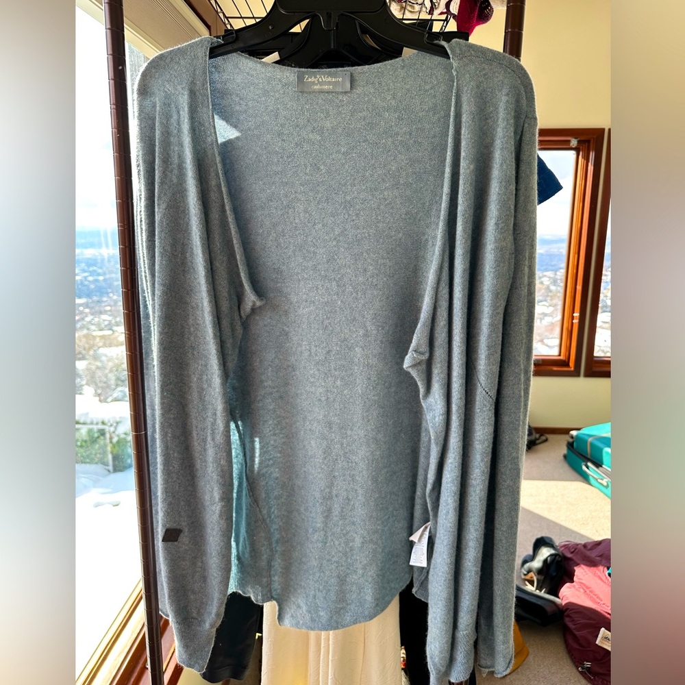 Zadig & Voltaire Blue Cashmere Sweater Size Medium